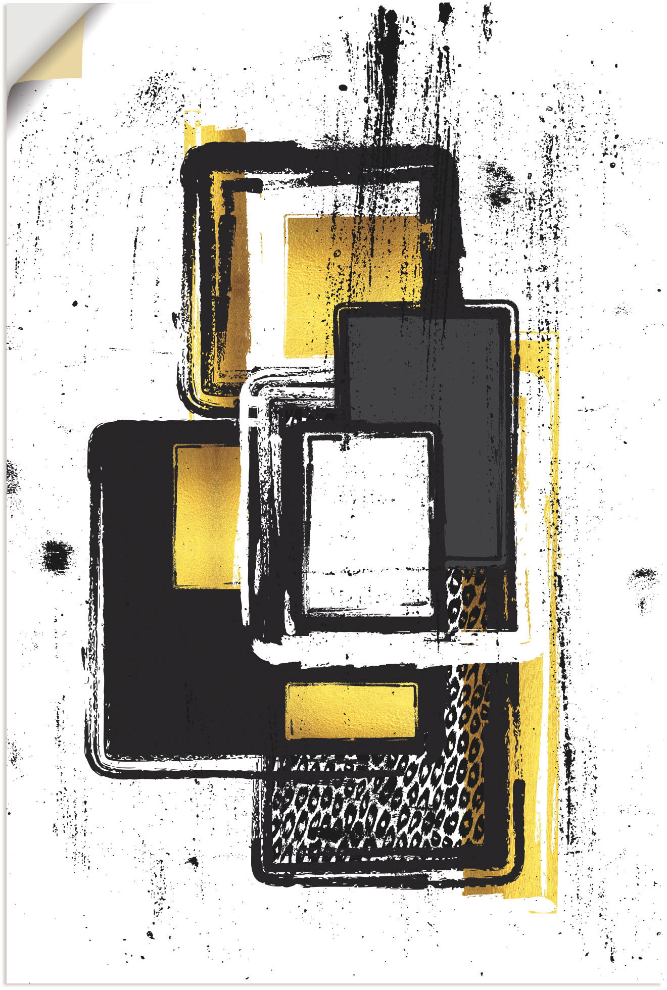 Artland Wandbild »Abstrakte Malerei Nr. 3 gold«, Muster, (1 St.), als Leinw günstig online kaufen