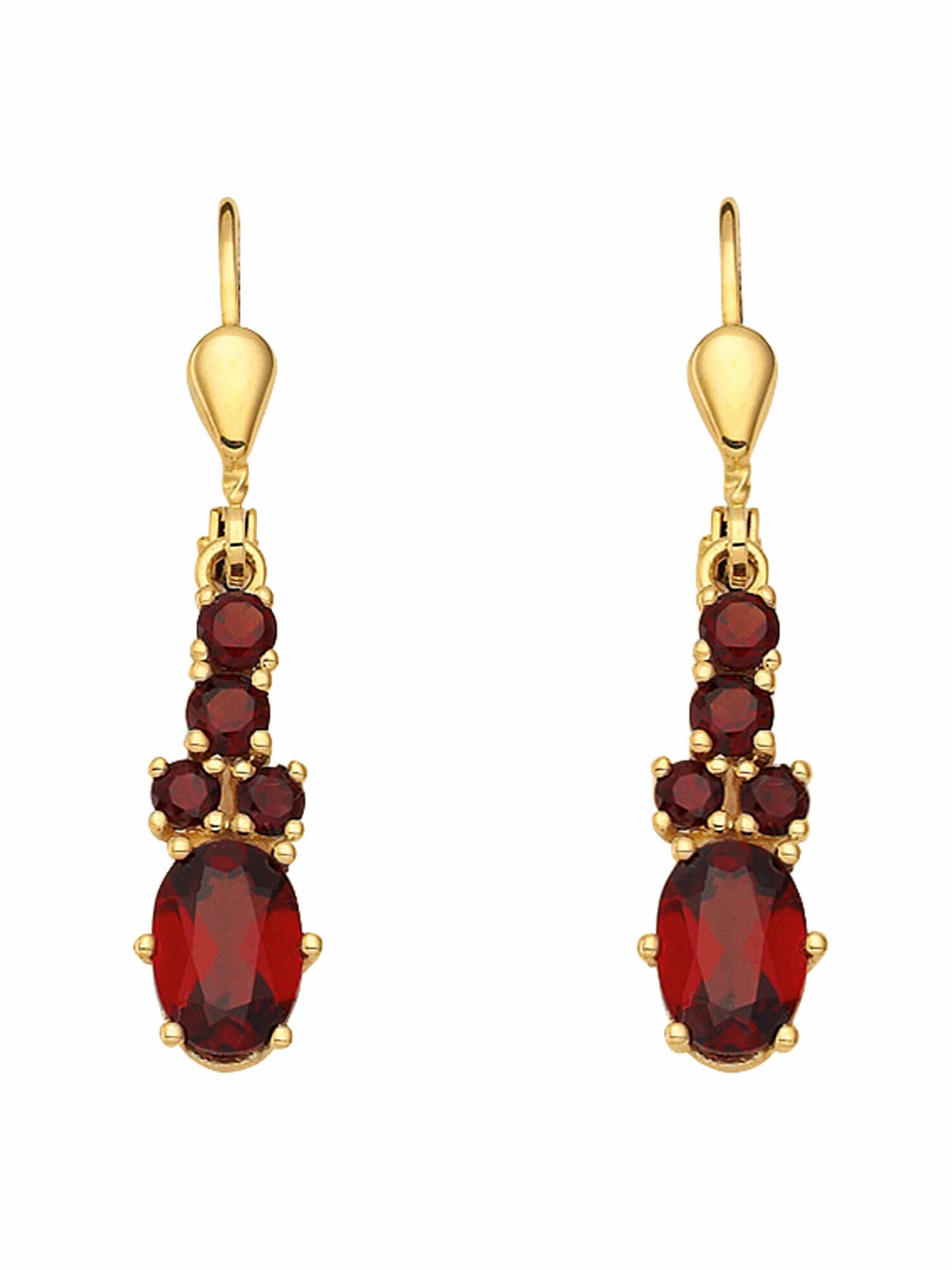 Adelia´s Paar Ohrhänger "1 Paar 333 Gold Ohrringe / Ohrhänger mit Granat", günstig online kaufen