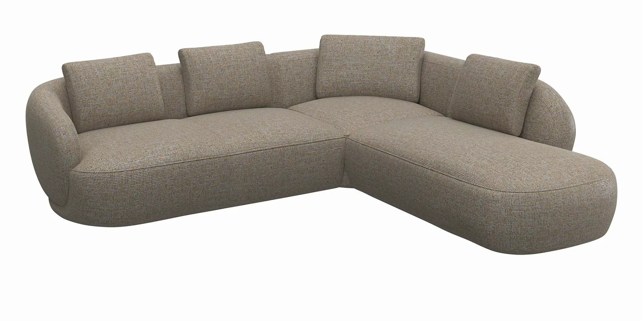 FLEXLUX Ecksofa »Torino, rund, L-Form, Sofa-Ecke mit Ottomane«, Modernes, o günstig online kaufen