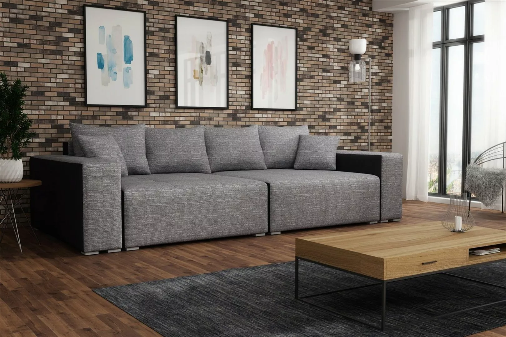 Fun Möbel Big-Sofa Big Sofa Couchgarnitur REGGIO Megasofa mit Schlaffunktio günstig online kaufen