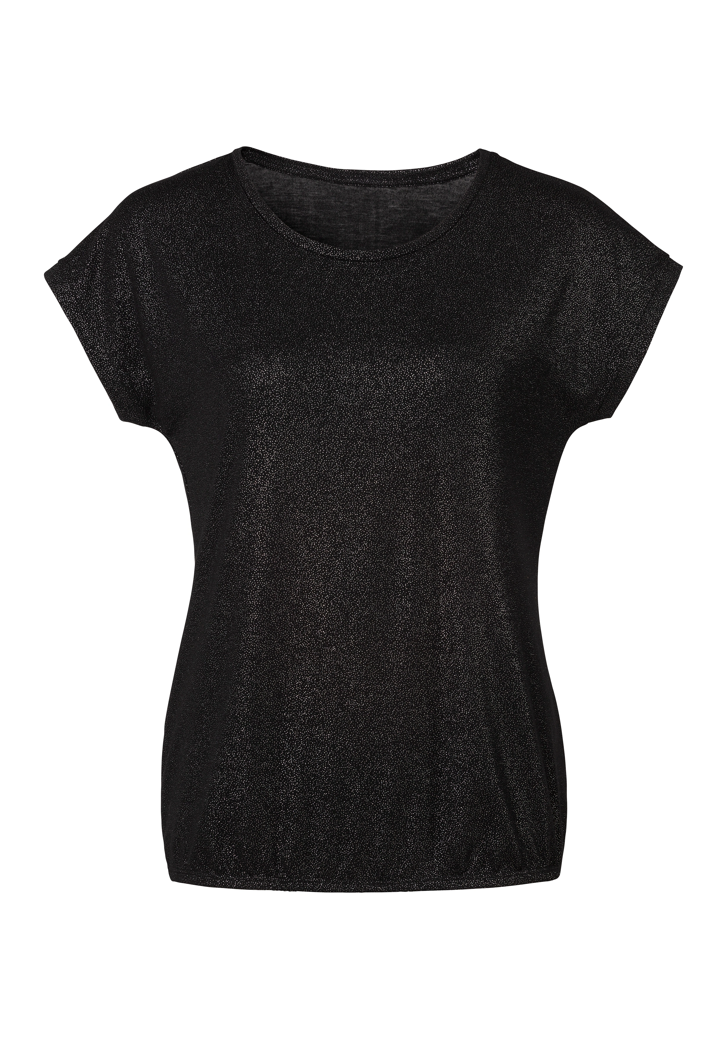 Vivance T-Shirt mit silbrigem Glitzerdruck, Kurzarmshirt, edler Look günstig online kaufen