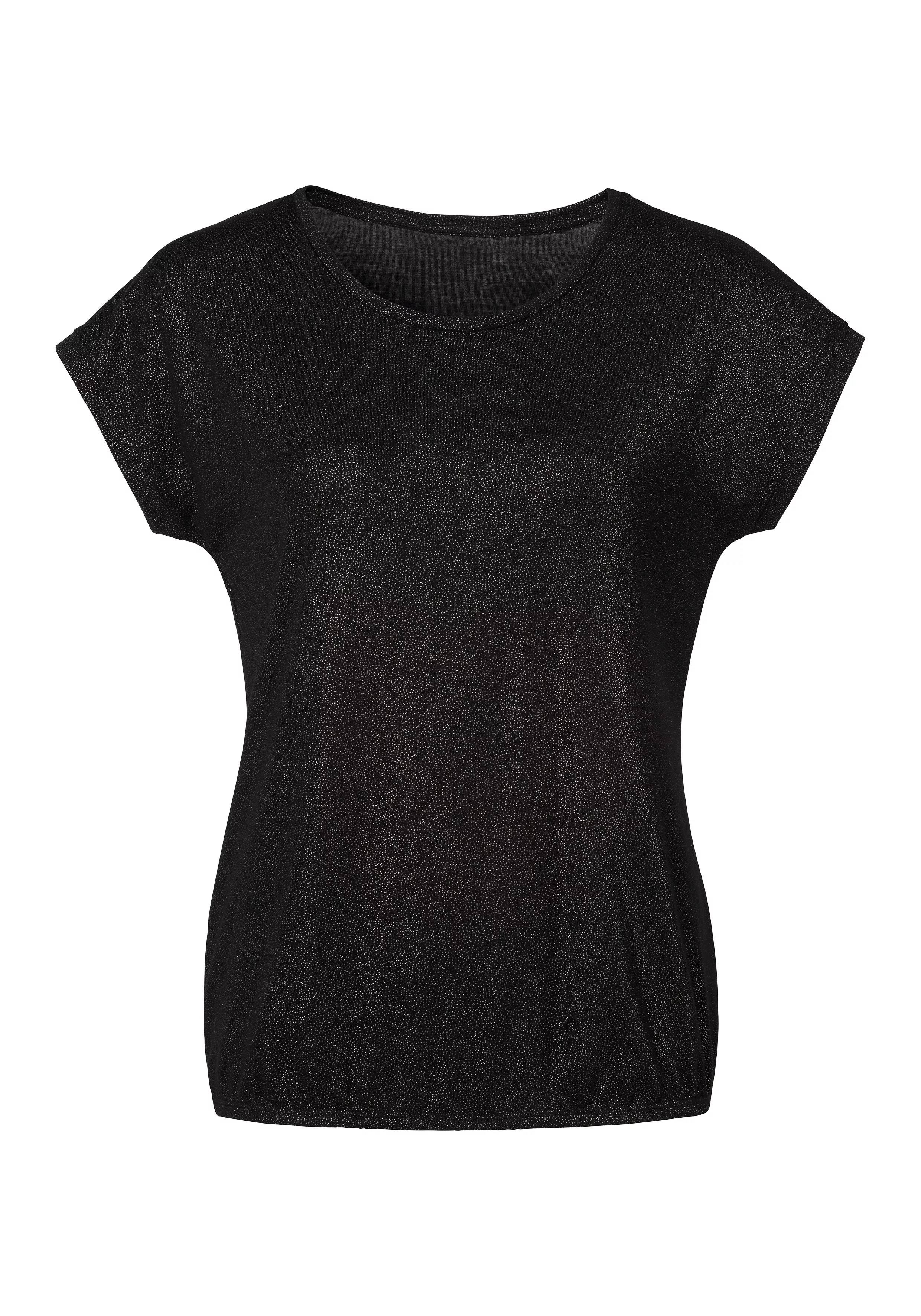 Vivance T-Shirt mit silbrigem Glitzerdruck, Kurzarmshirt, edler Look günstig online kaufen