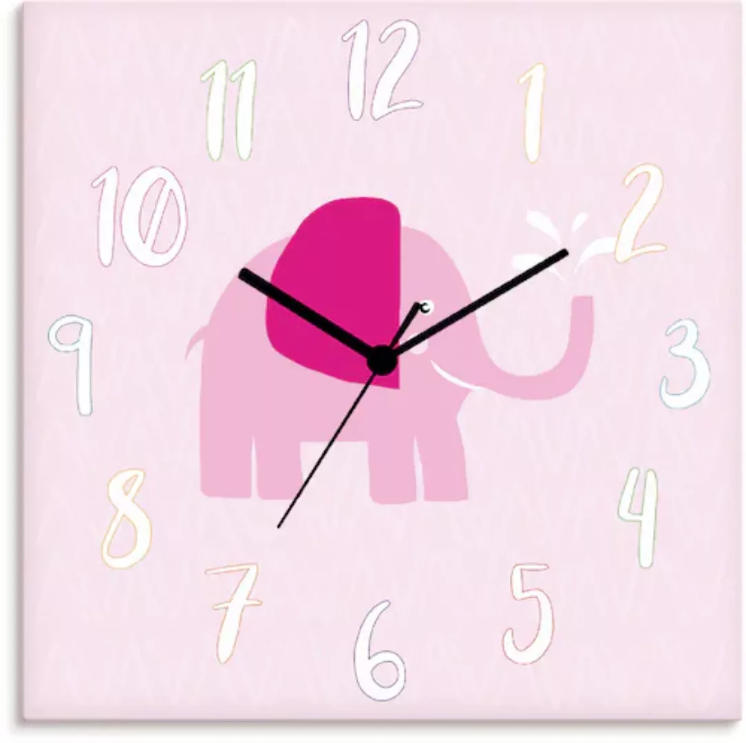 Artland Wanduhr "Elefant auf rosa" günstig online kaufen