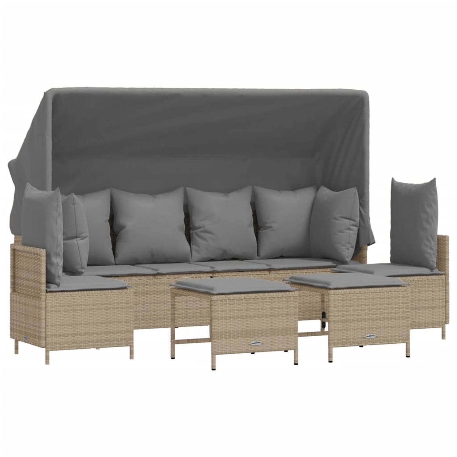 vidaXL 5-tlg Garten-Sofagarnitur mit Kissen Beige Poly Rattan Modell 186 günstig online kaufen