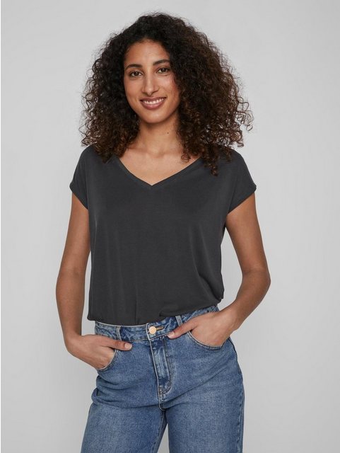 Vila T-Shirt T-Shirt Basic V-Neck Oberteil VIMODALA VIMODALA V-NECK S/S TOP günstig online kaufen