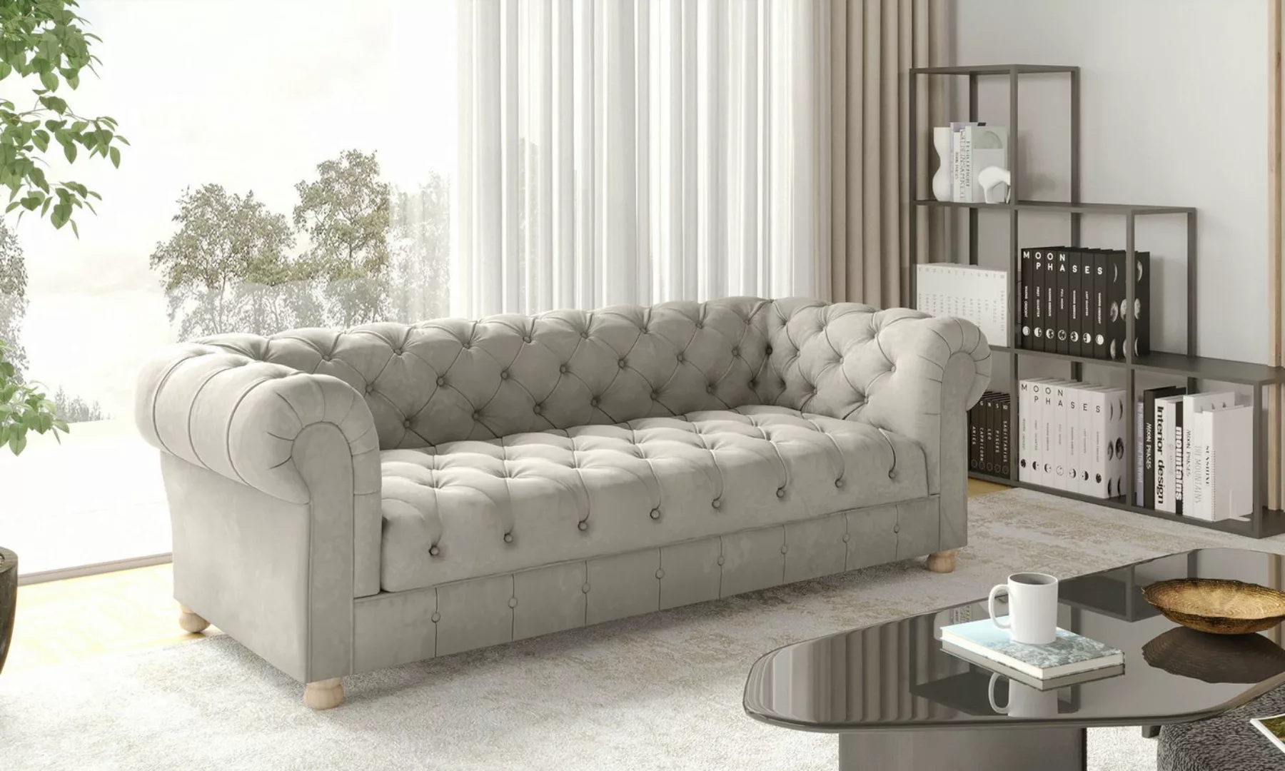 Kaiser Möbel Chesterfield-Sofa Dreisitzer elegant, klassisch, schick in ele günstig online kaufen