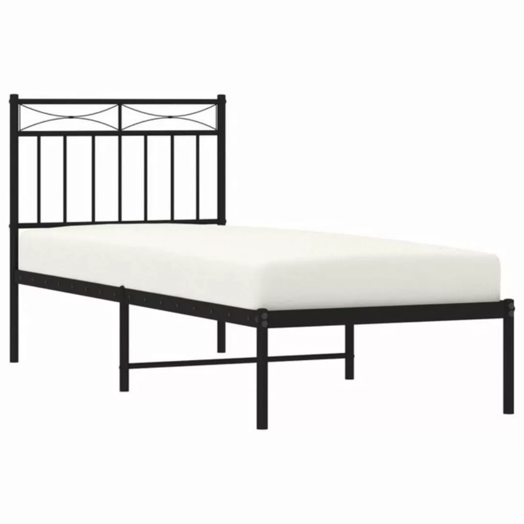 vidaXL Bett Bettgestell mit Kopfteil Metall Schwarz 80x200 cm günstig online kaufen