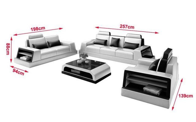 JVmoebel Sofa Sofagarnitur Couch Sofa Sitz Garnitur 3+2+1 Komplett Set Mode günstig online kaufen