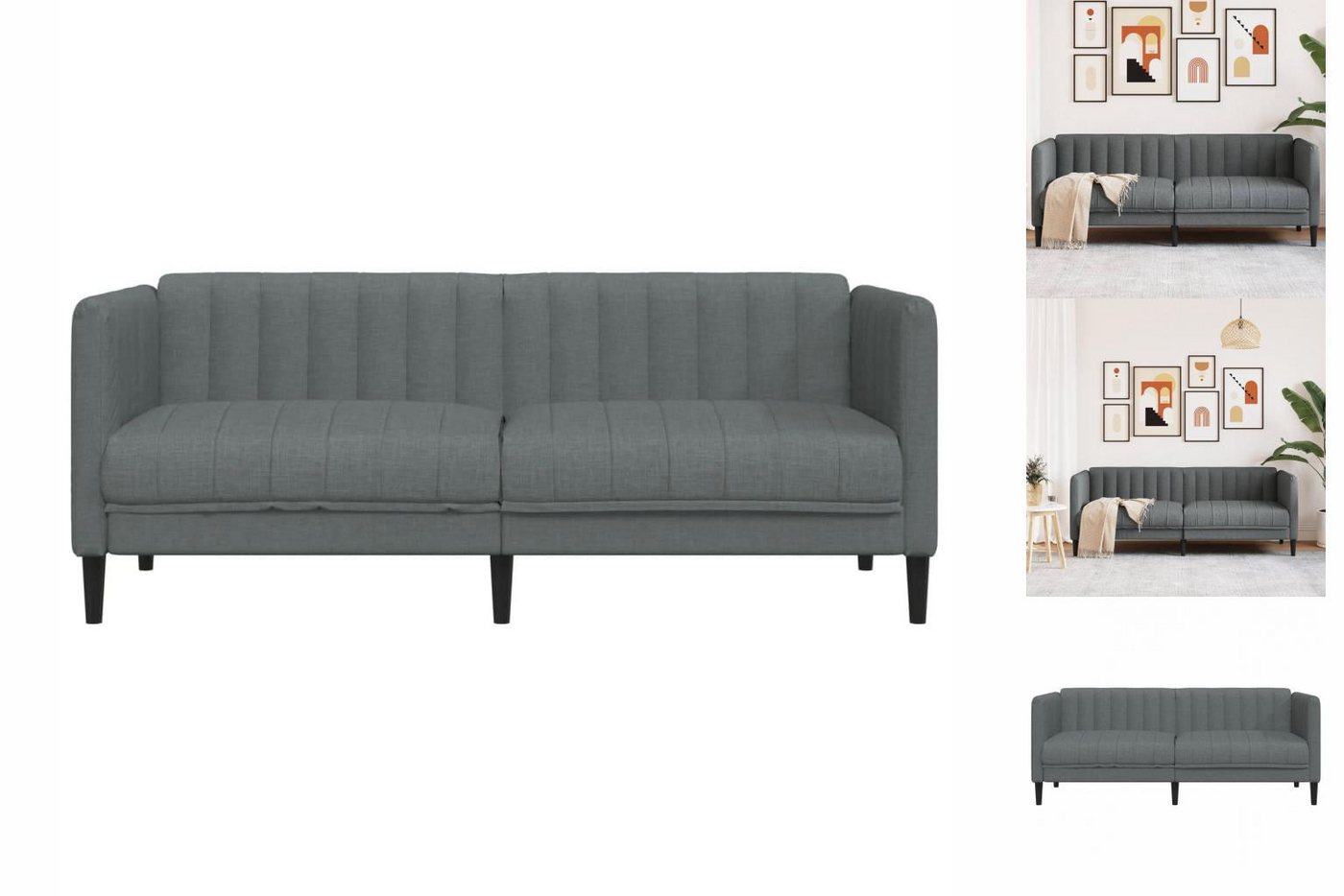 vidaXL Sofa Sofa 2-Sitzer Schwarz Stoff günstig online kaufen