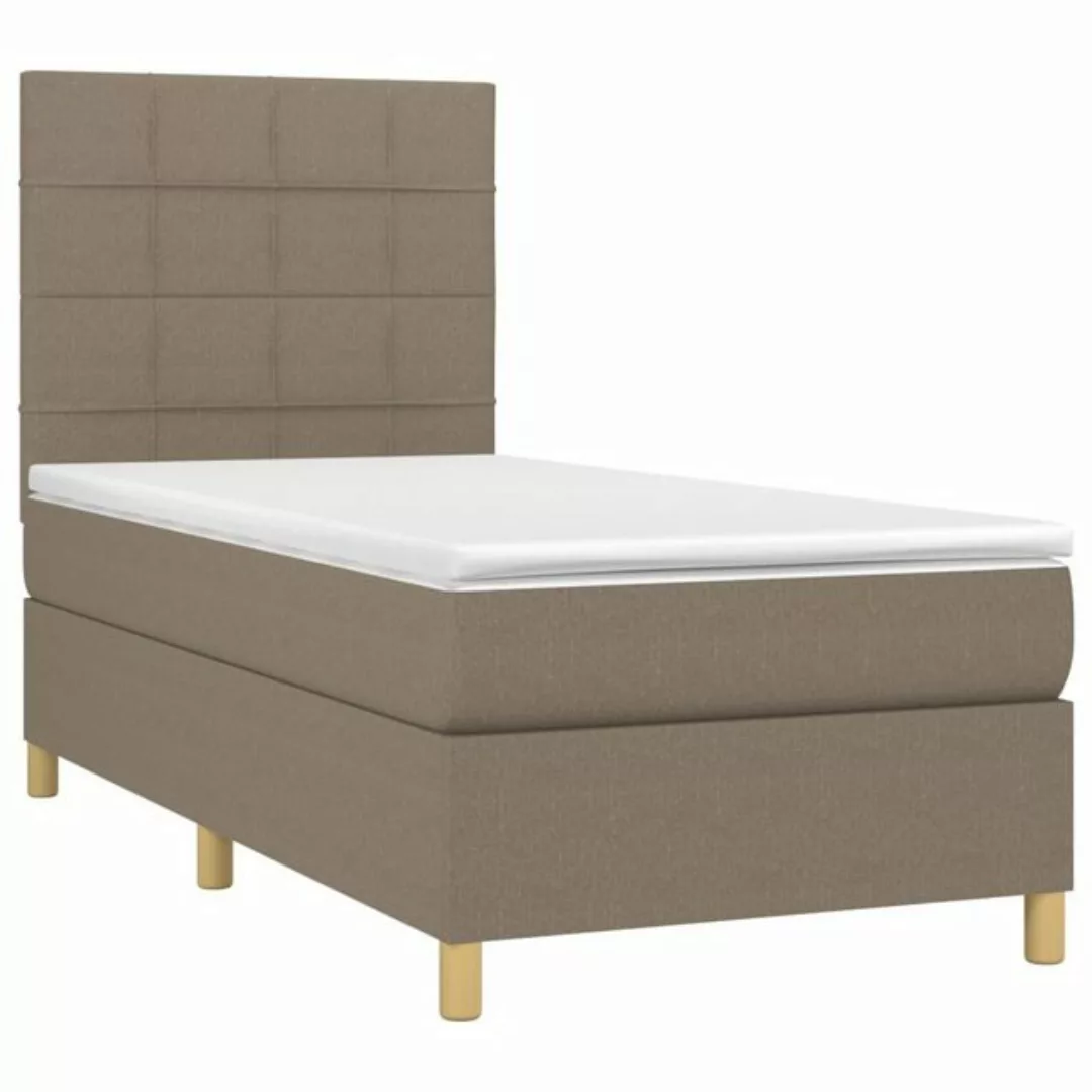 vidaXL Boxspringbett Boxspringbett mit Matratze Taupe 80x200 cm Stoff Bett günstig online kaufen