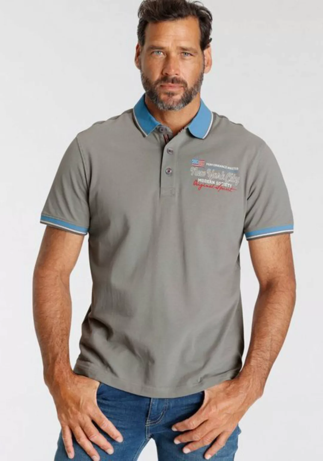 Mans World Poloshirt, Kurzarm, lässige Passform, bedruckt, Polokragen günstig online kaufen