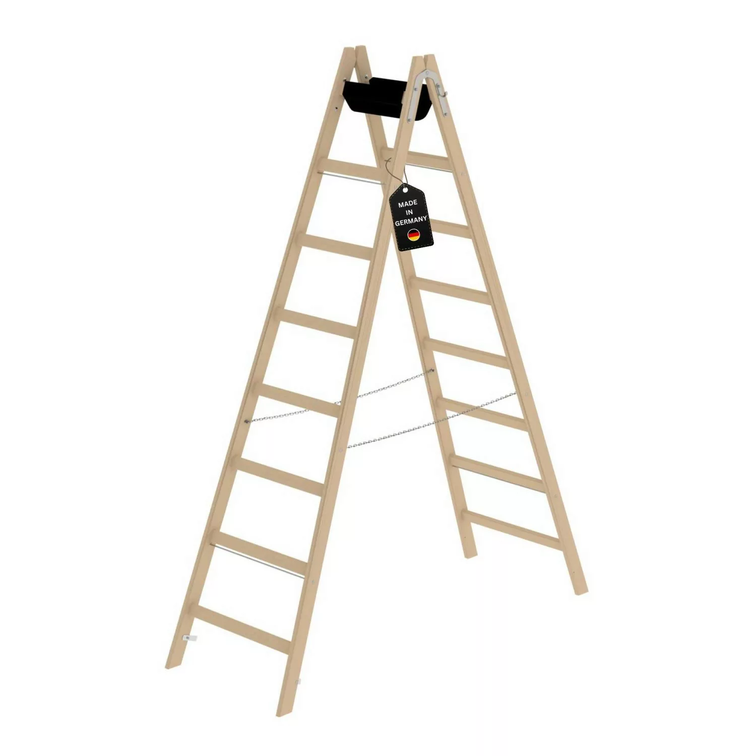 PROREGAL Sprossen-Stehleiter Holz 2 x 8 Sprossen günstig online kaufen