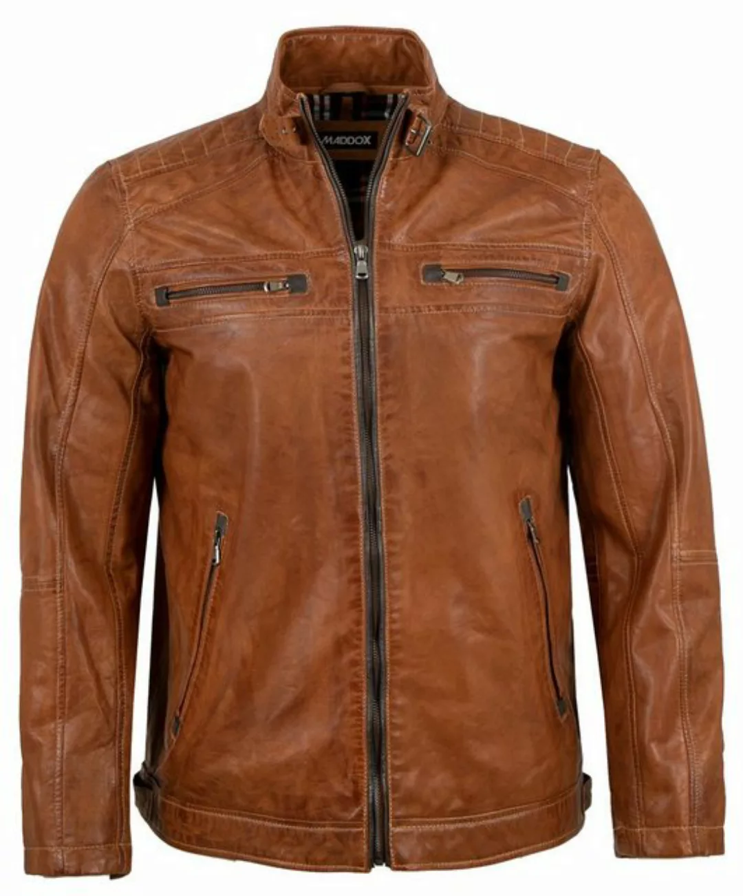 Maddox Lederjacke Nathan MADDOX - Herren Lederjacke Lammnappa cognac antik günstig online kaufen