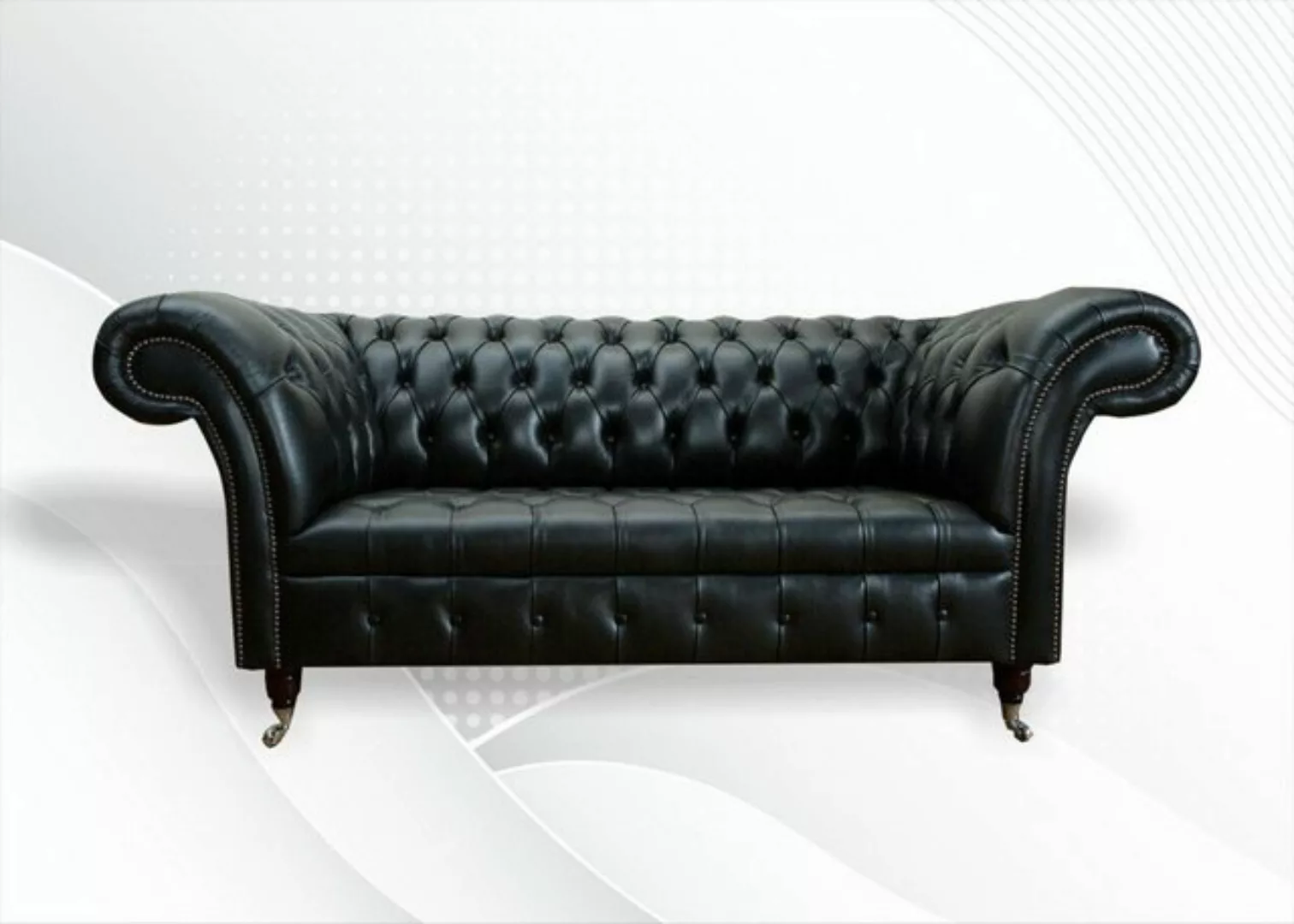 Xlmoebel Sofa Schwarzes Chesterfield-Zweisitzer-Sofa aus Stoff für das Wohn günstig online kaufen