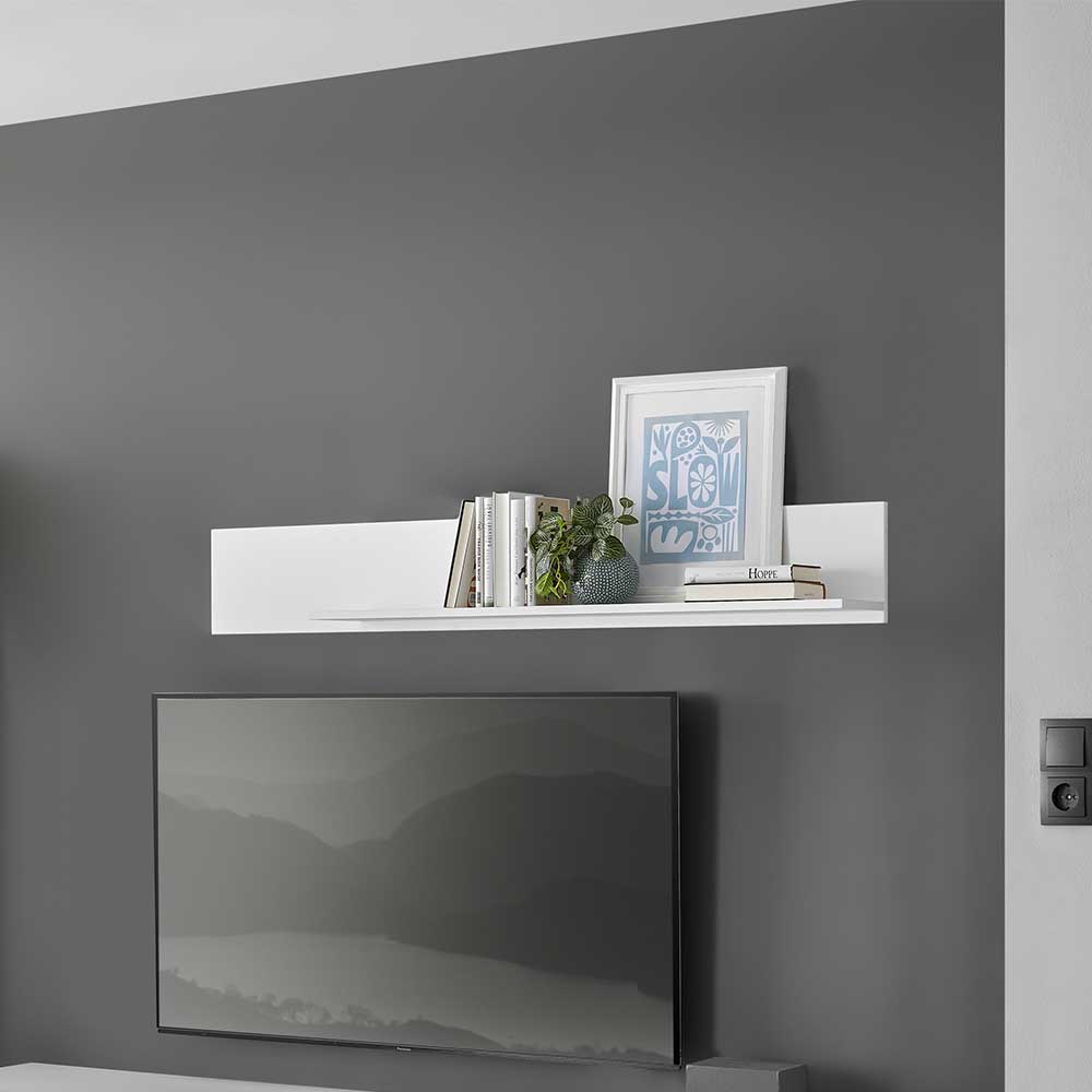 Wand Regal weiss in modernem Design 150 cm breit - 22 cm hoch günstig online kaufen