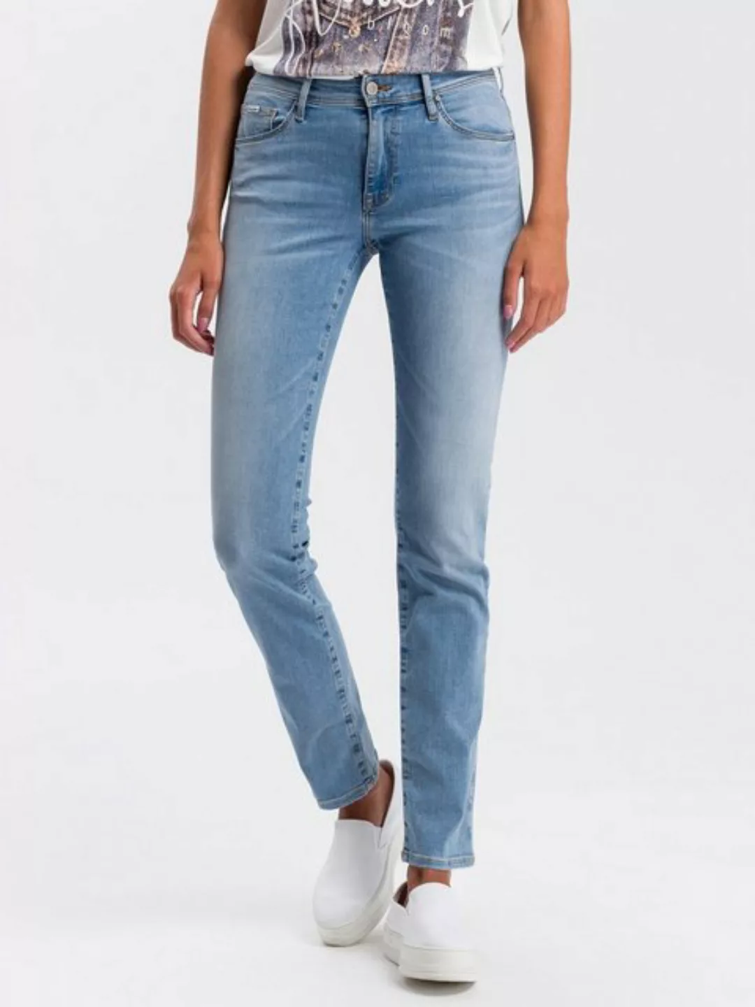 Cross Jeans Damen Jeans ANYA - Slim Fit - Blau - Sky Blue Washed günstig online kaufen