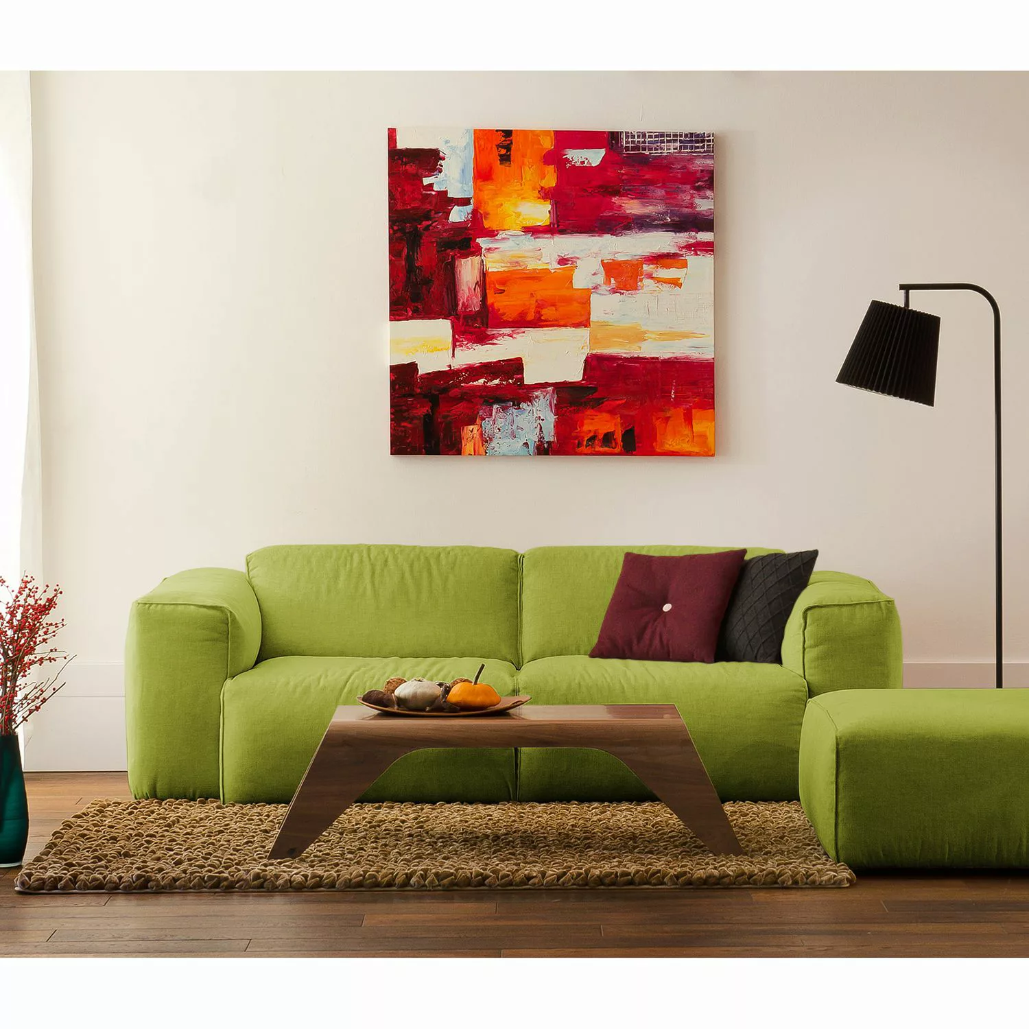 home24 Studio Copenhagen Sofa Hudson 2-Sitzer Grün Webstoff 228x71x102 cm ( günstig online kaufen