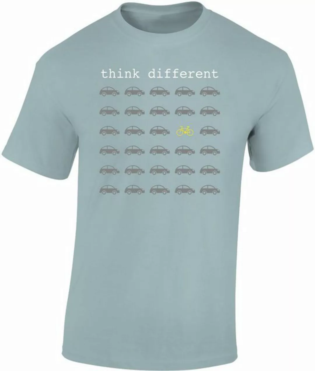 Baddery Print-Shirt Fahrrad T-Shirt: "Think Different", hochwertiger Siebdr günstig online kaufen