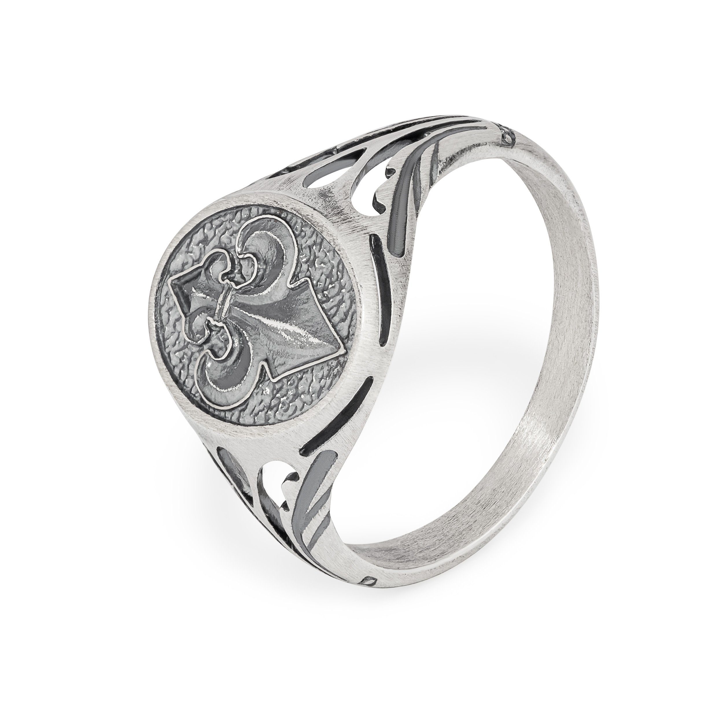 NKlaus Silberring 66mm Siegelring Bourbonische Lilie günstig online kaufen