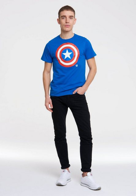 LOGOSHIRT T-Shirt "Marvel - Captain America Logo", mit Captain America-Logo günstig online kaufen