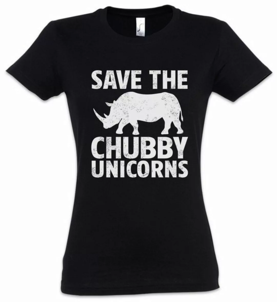 Urban Backwoods Print-Shirt Save The Chubby Unicorns Damen T-Shirt Nashorn günstig online kaufen