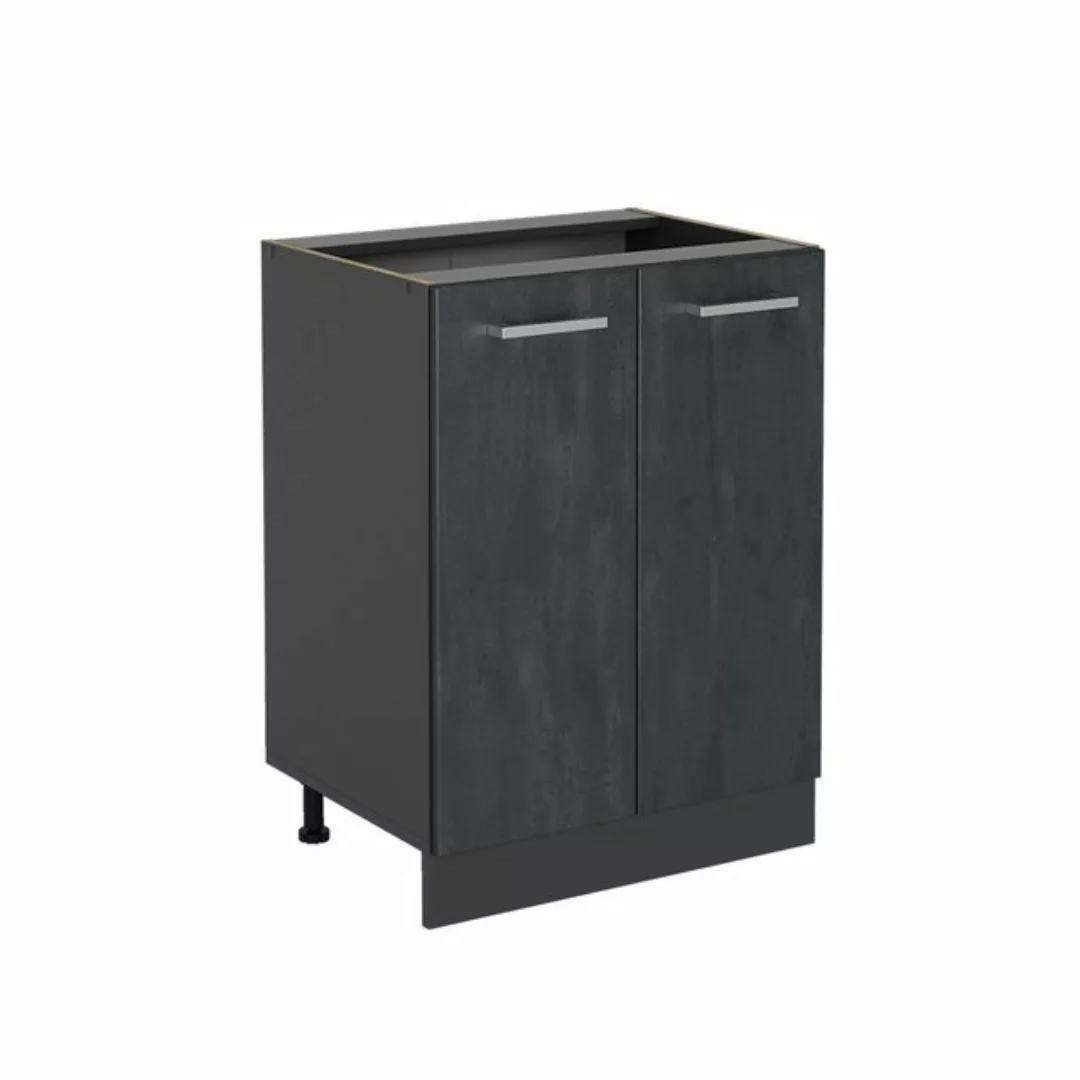 Vicco Unterschrank R-Line, Schwarz Beton/Anthrazit, 60 cm AP Eiche günstig online kaufen