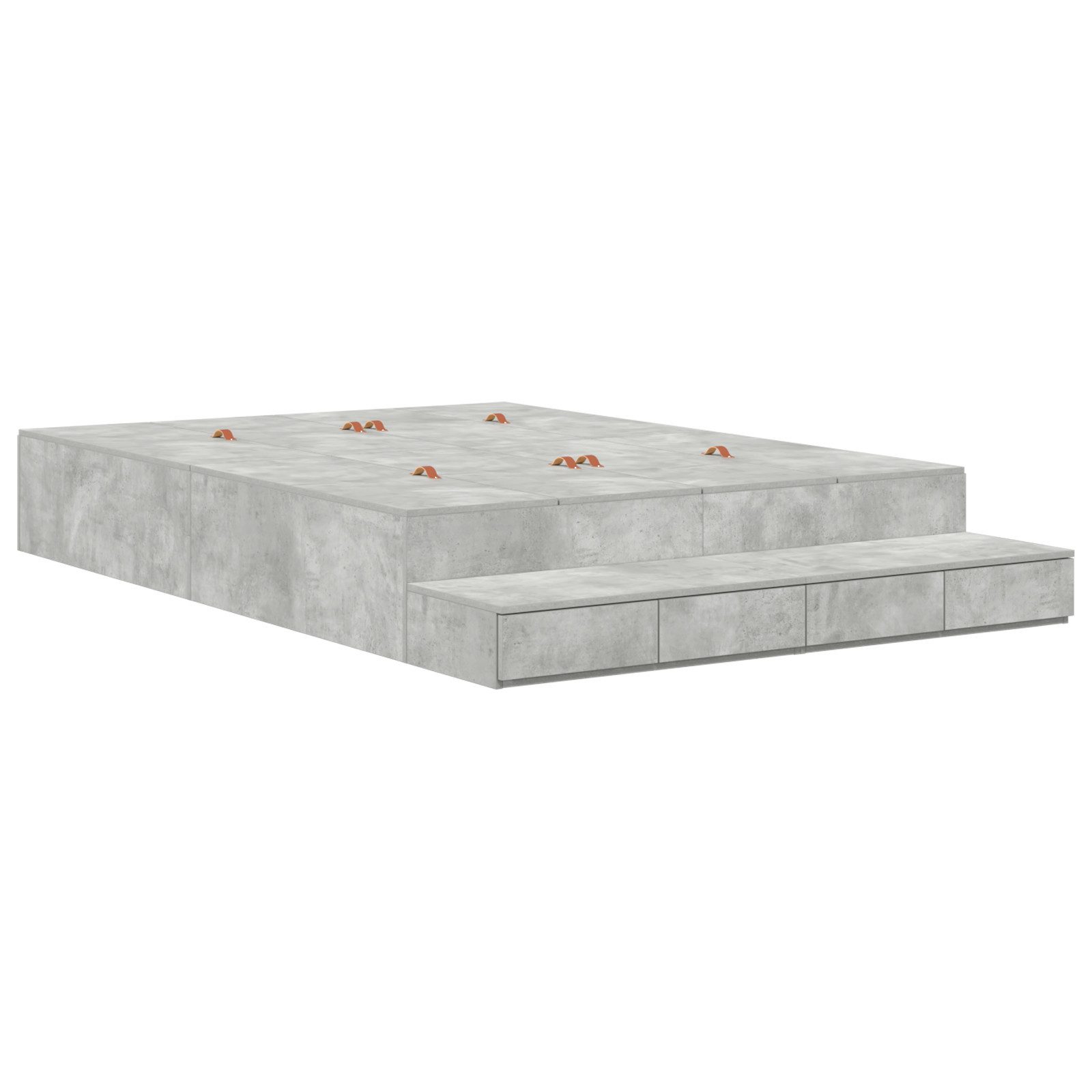 vidaXL Bett Bettgestell mit Stauraum Beton günstig online kaufen