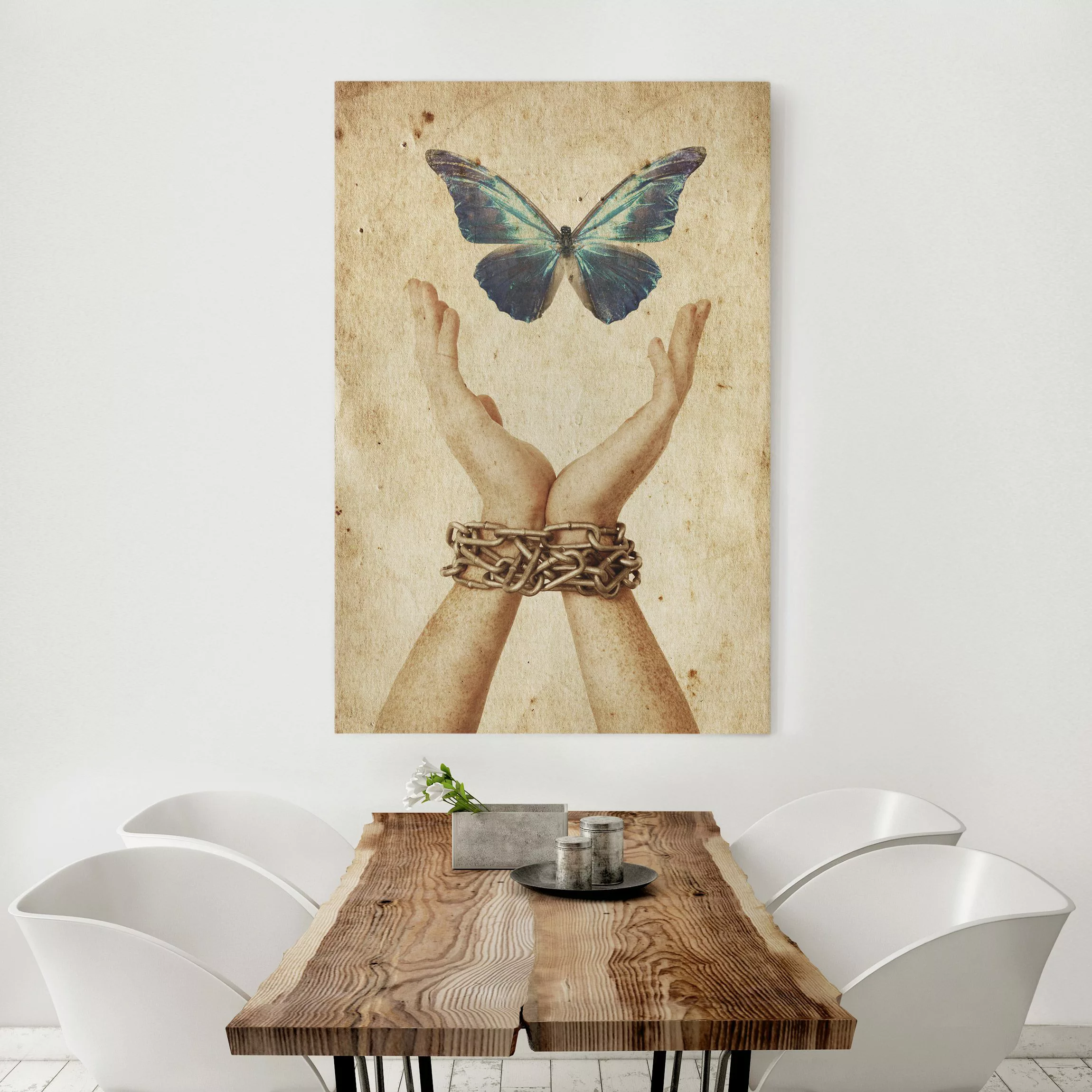 Leinwandbild Portrait - Hochformat Flieg, Schmetterling! günstig online kaufen
