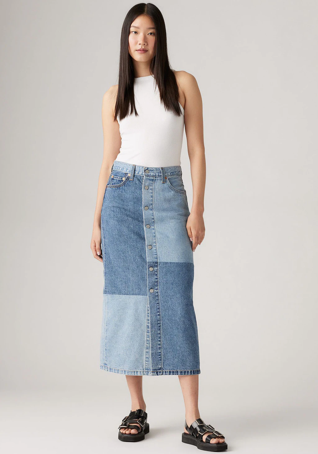 Levis Midirock "BUTTON MIDI SKIRT PAT", mit Knopfleiste günstig online kaufen