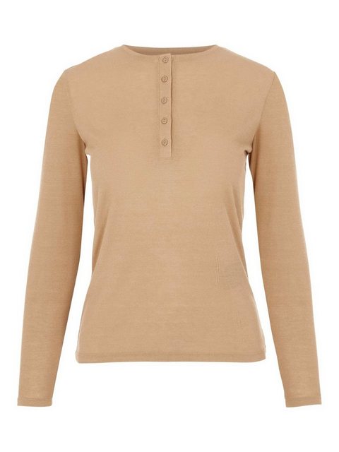 pieces Langarmshirt Karamel (1-tlg) Plain/ohne Details günstig online kaufen