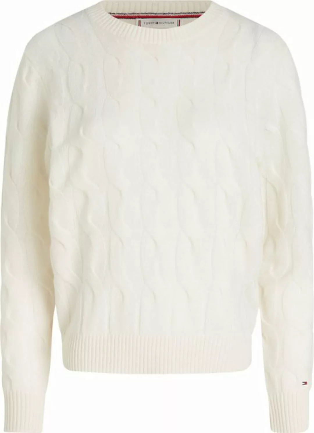 Tommy Hilfiger Strickpullover SOFT WOOL CABLE C-NK mit Zopfmuster, Rundhals günstig online kaufen