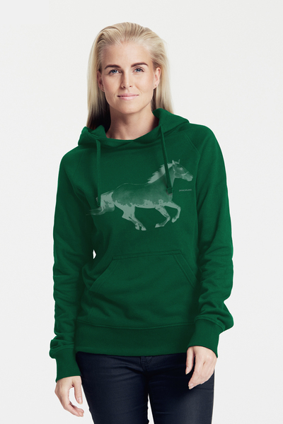 Bio-damen-kapuzensweater Horsepower günstig online kaufen