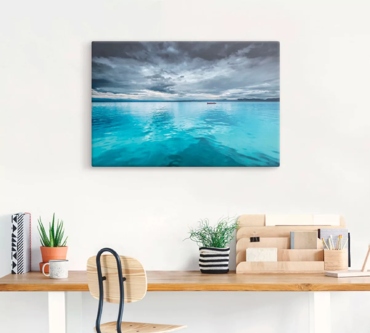 Artland Wandbild "Mystischer See mit Boot", Gewässer, (1 St.), als Alubild, günstig online kaufen