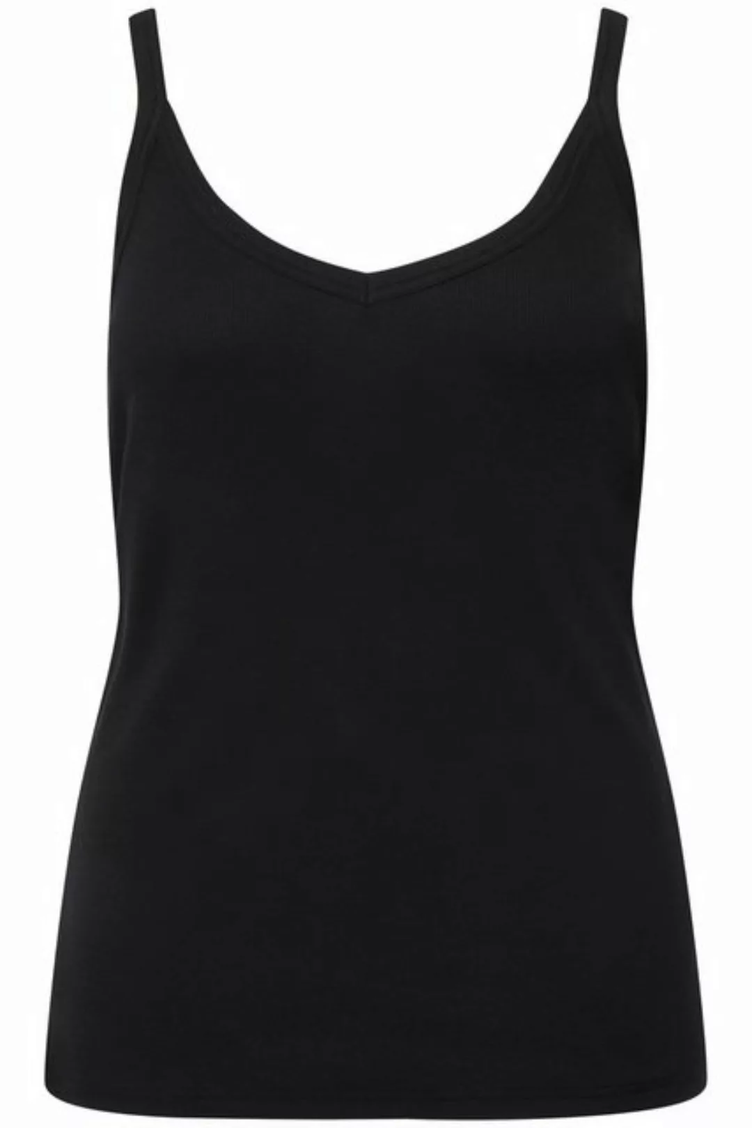 Ulla Popken Longtop Ripptop Slim V-Ausschnitt ärmellos schmale Träger günstig online kaufen