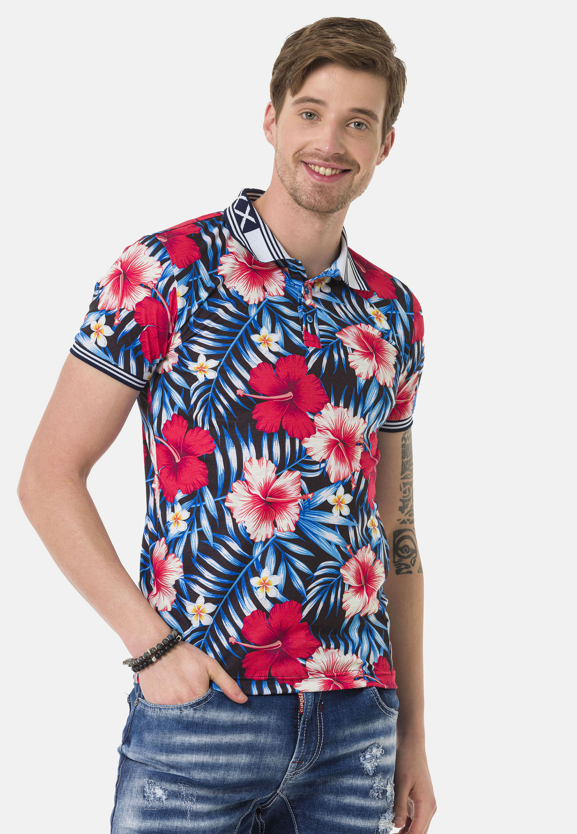 Cipo & Baxx T-Shirt "T-Shirt", Floralmuster günstig online kaufen