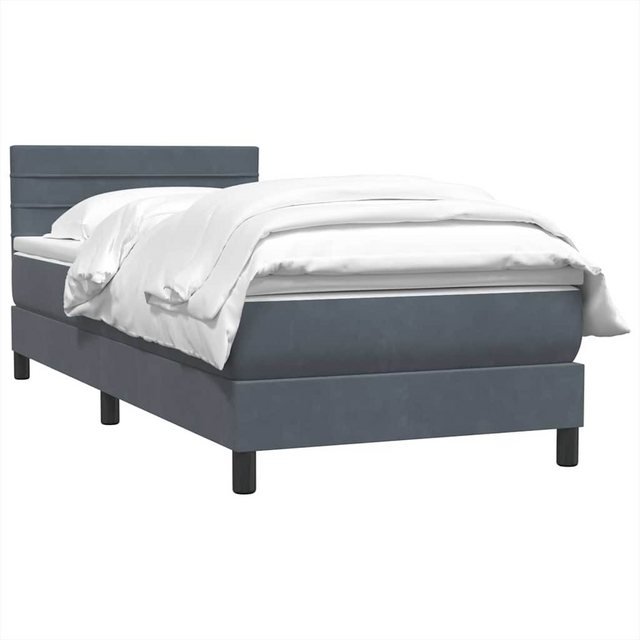 vidaXL Bett Boxspringbett mit Matratze Dunkelgrau 100x210 cm Samt günstig online kaufen