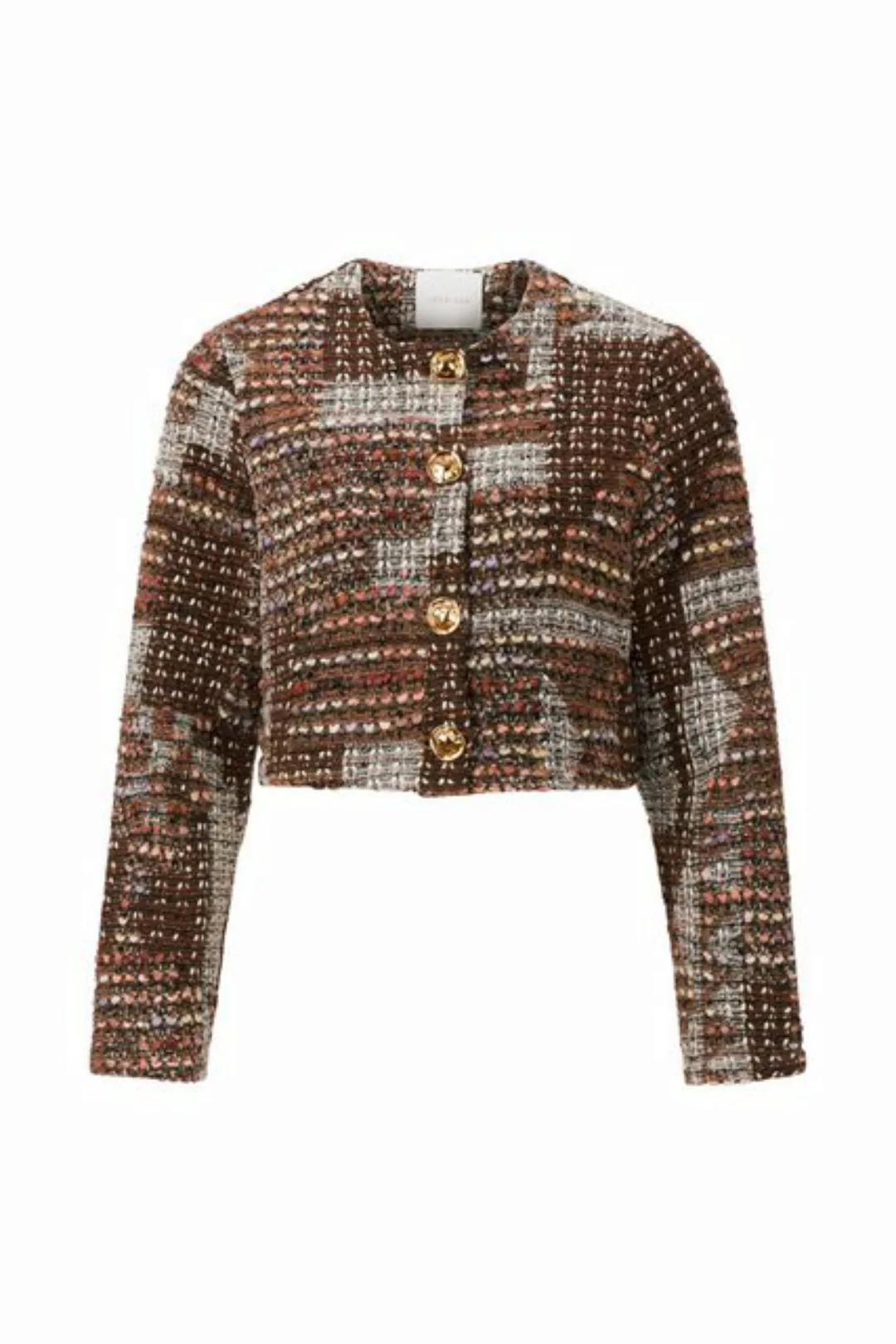 Rich & Royal Sweatjacke Short patchwork jacket, caramel spice günstig online kaufen