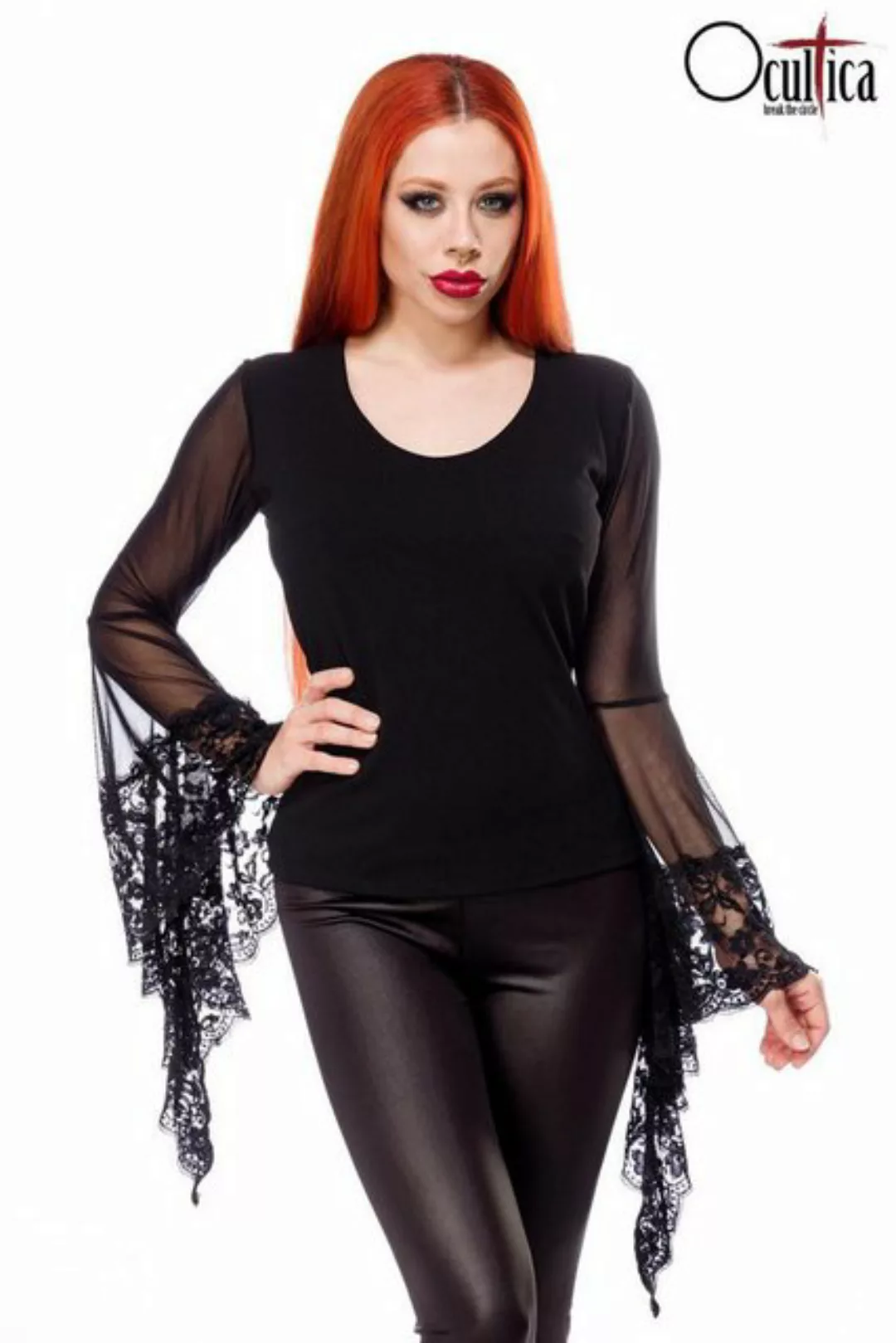 Ocultica Shirttop Ocultica - Top mit Spitze - (2XL,3XL,4XL,L,M,S) günstig online kaufen