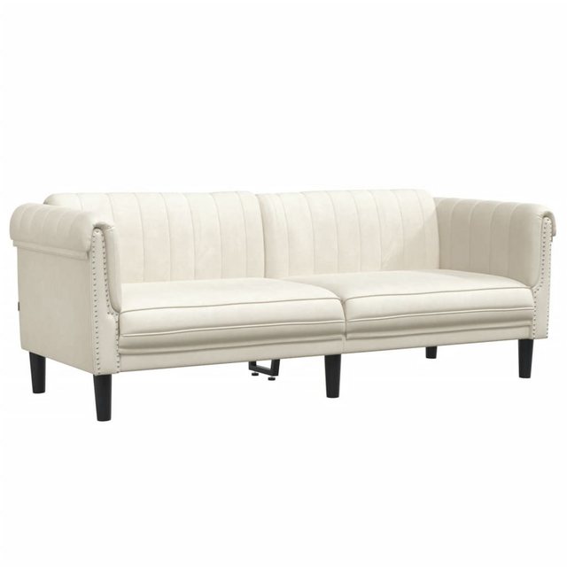 vidaXL Sofa, 3-Sitzer Creme Samt günstig online kaufen