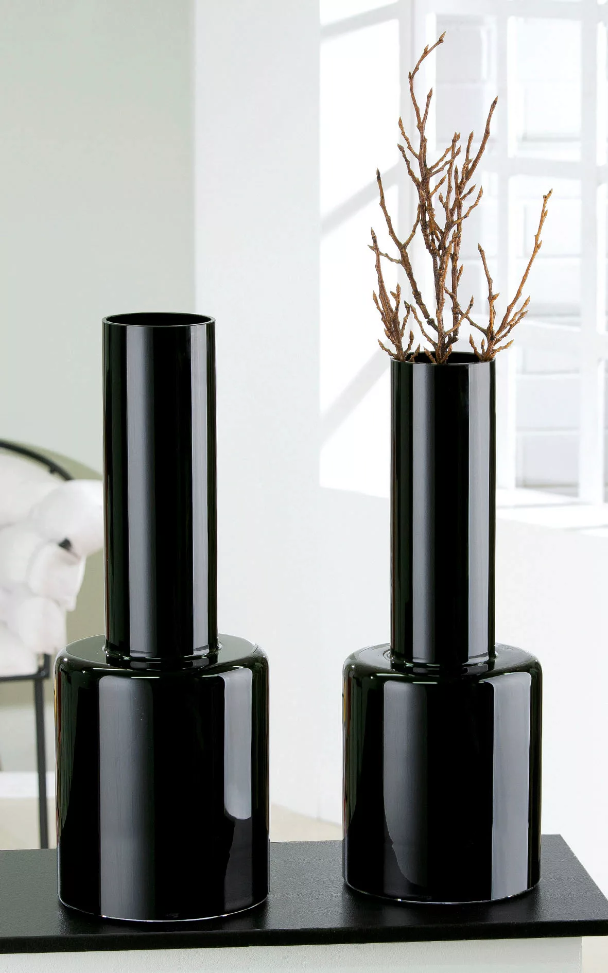 GILDE Bodenvase »Lexus«, (1 St.), Vase aus Glas, Höhe ca. 50 cm günstig online kaufen