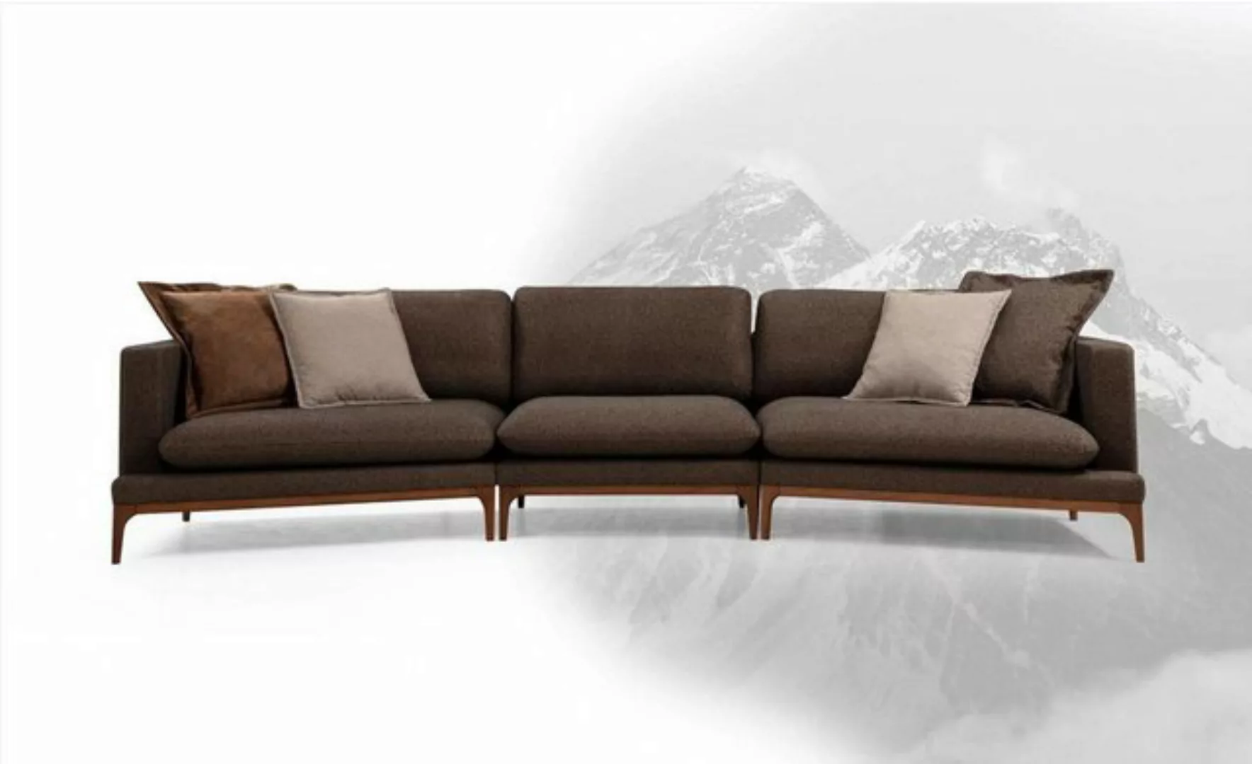 JVmoebel Ecksofa Ecksofa Sofa Wohnzimmer Sofas Stoff Luxus Eck L-Form Holz günstig online kaufen