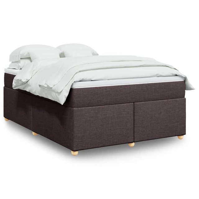 vidaXL Boxspringbett, Boxspringbett mit Matratze Dunkelbraun 160x200 cm Sto günstig online kaufen