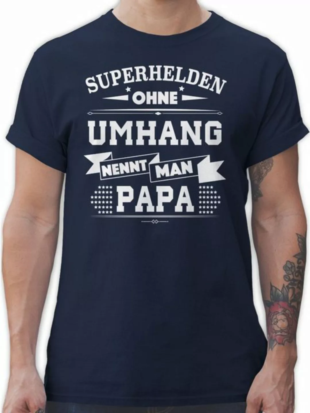 Shirtracer T-Shirt Superhelden ohne Umhang Papa Vatertag Geschenk für Papa günstig online kaufen