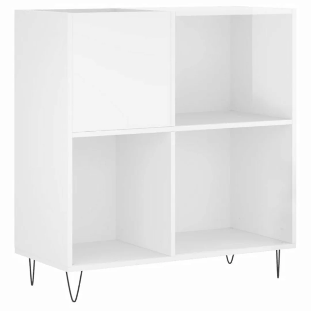 vidaXL Beistellschrank Plattenschrank Hochglanz-Weiß 84,5x38x89 cm Holzwerk günstig online kaufen