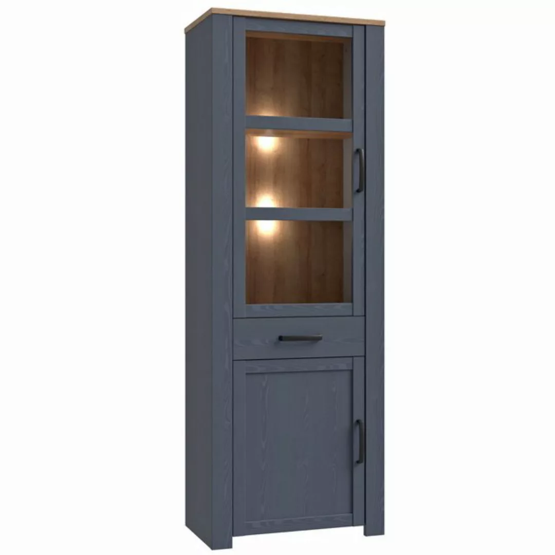 expendio Vitrine Bonar 1 Riviera Oak/ Navy Oak Nb., 72x206x42 cm günstig online kaufen