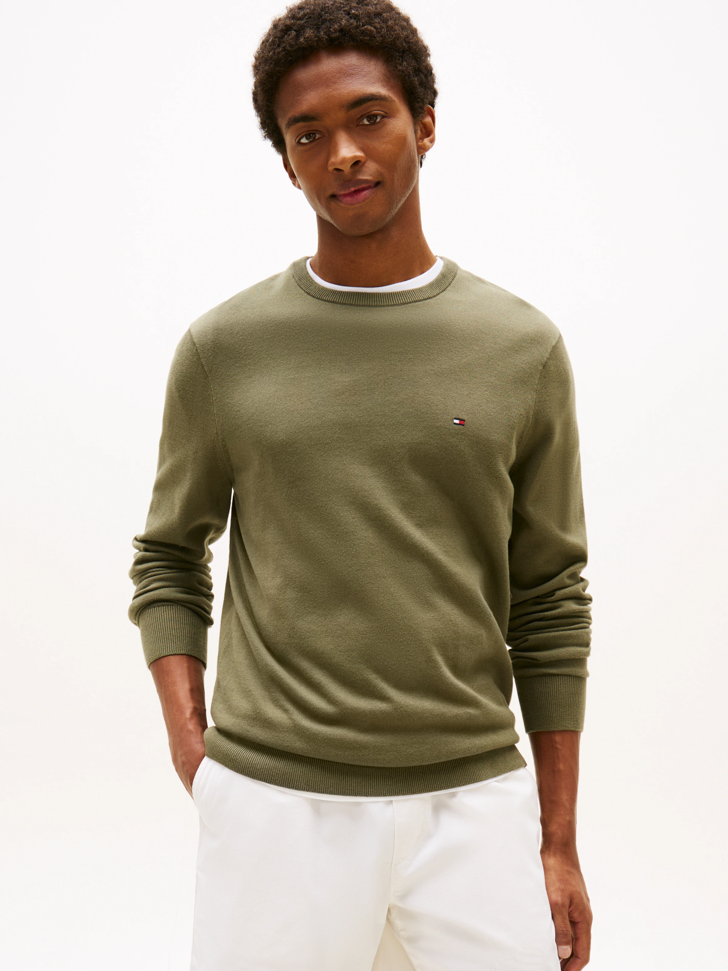 Tommy Hilfiger Rundhalspullover "ESSENTIAL COTTON CREW NECK", 100% Baumwoll günstig online kaufen