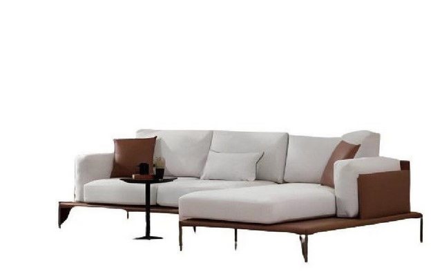 Xlmoebel Ecksofa Designer Ecksofa in L-Form mit weiß-braunem Farbmix für ei günstig online kaufen