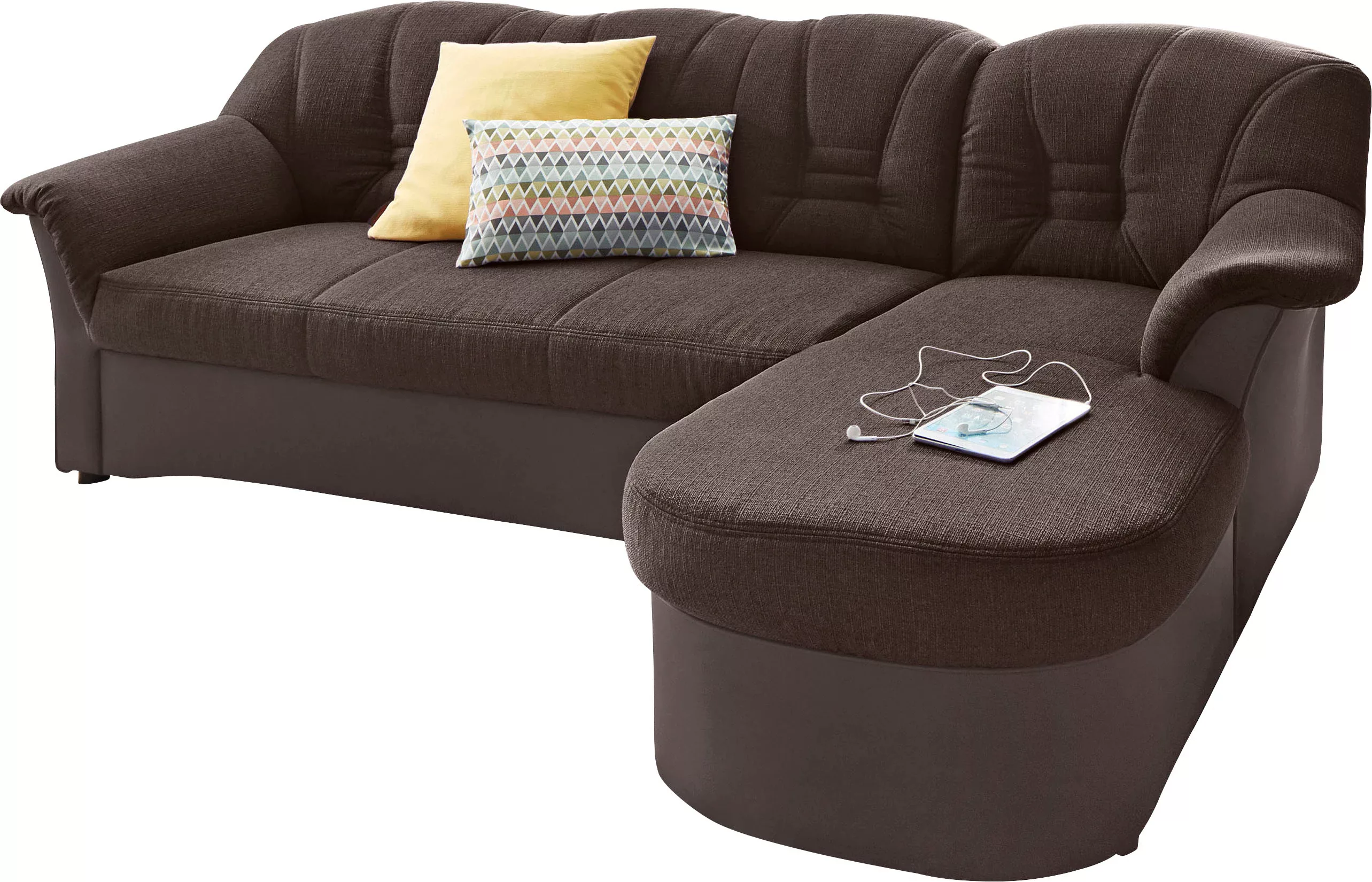 DOMO collection Ecksofa "Elva L-Form", wahlweise mit Bettfunktion und Feder günstig online kaufen