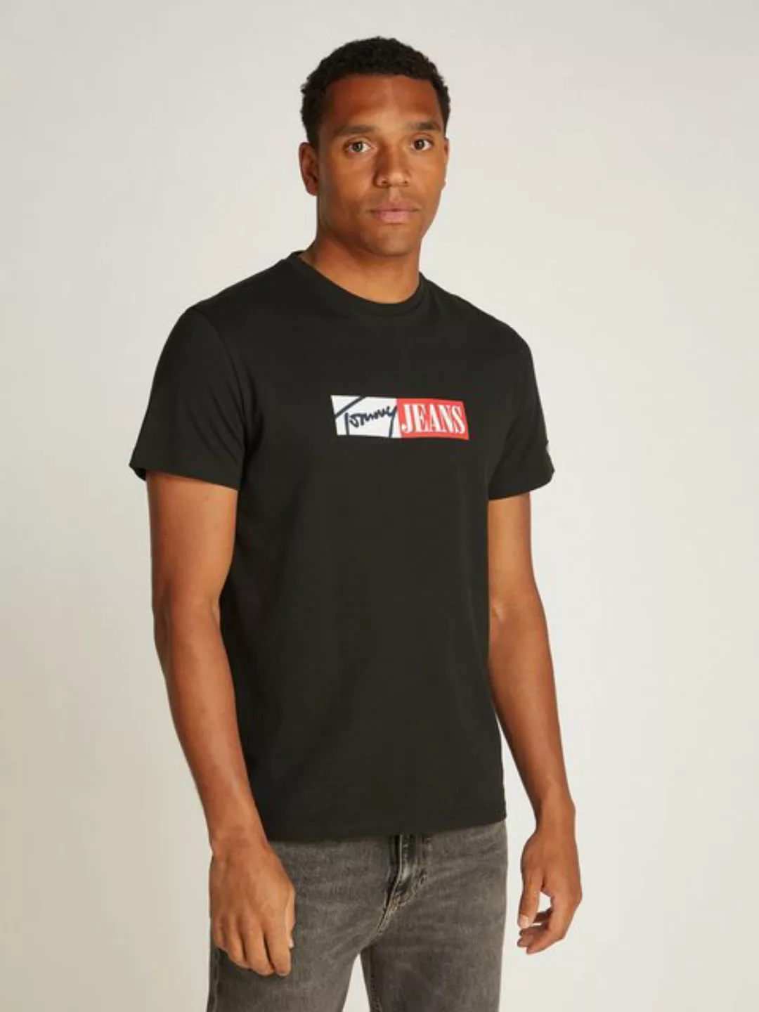 Tommy Jeans T-Shirt TJM SLIM ENTRY GRAPHIC TEE EXT mit Logo auf der Brust günstig online kaufen