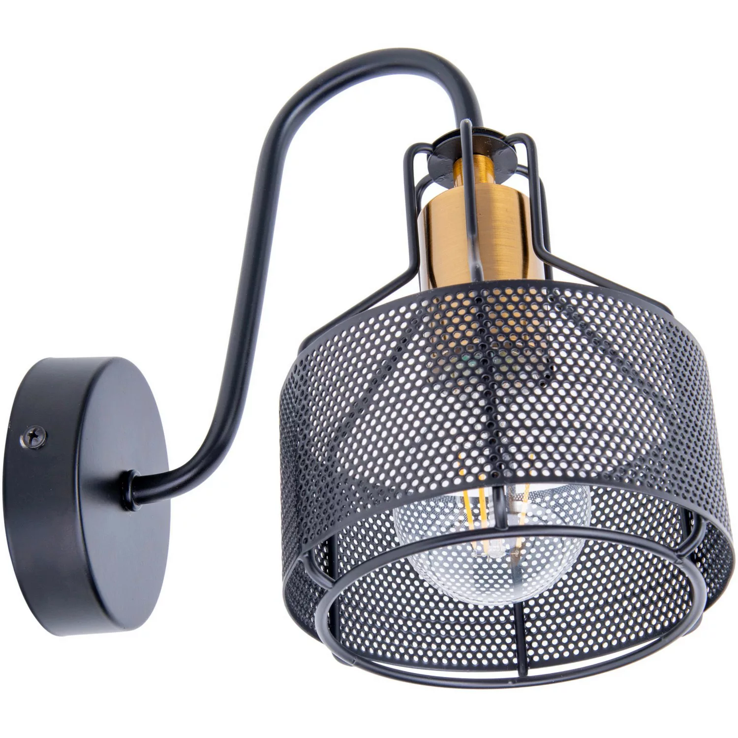 Wandlampe Foro, einflammig, schwarz/gold günstig online kaufen